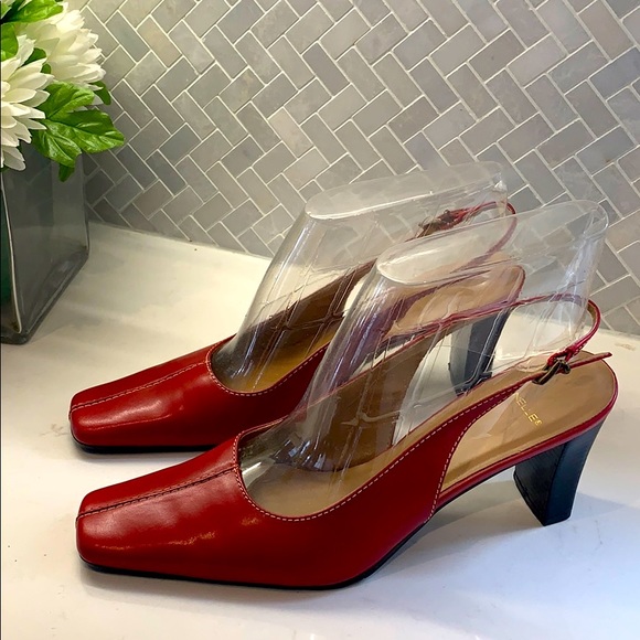 Shoes - Red leather sling back shoes